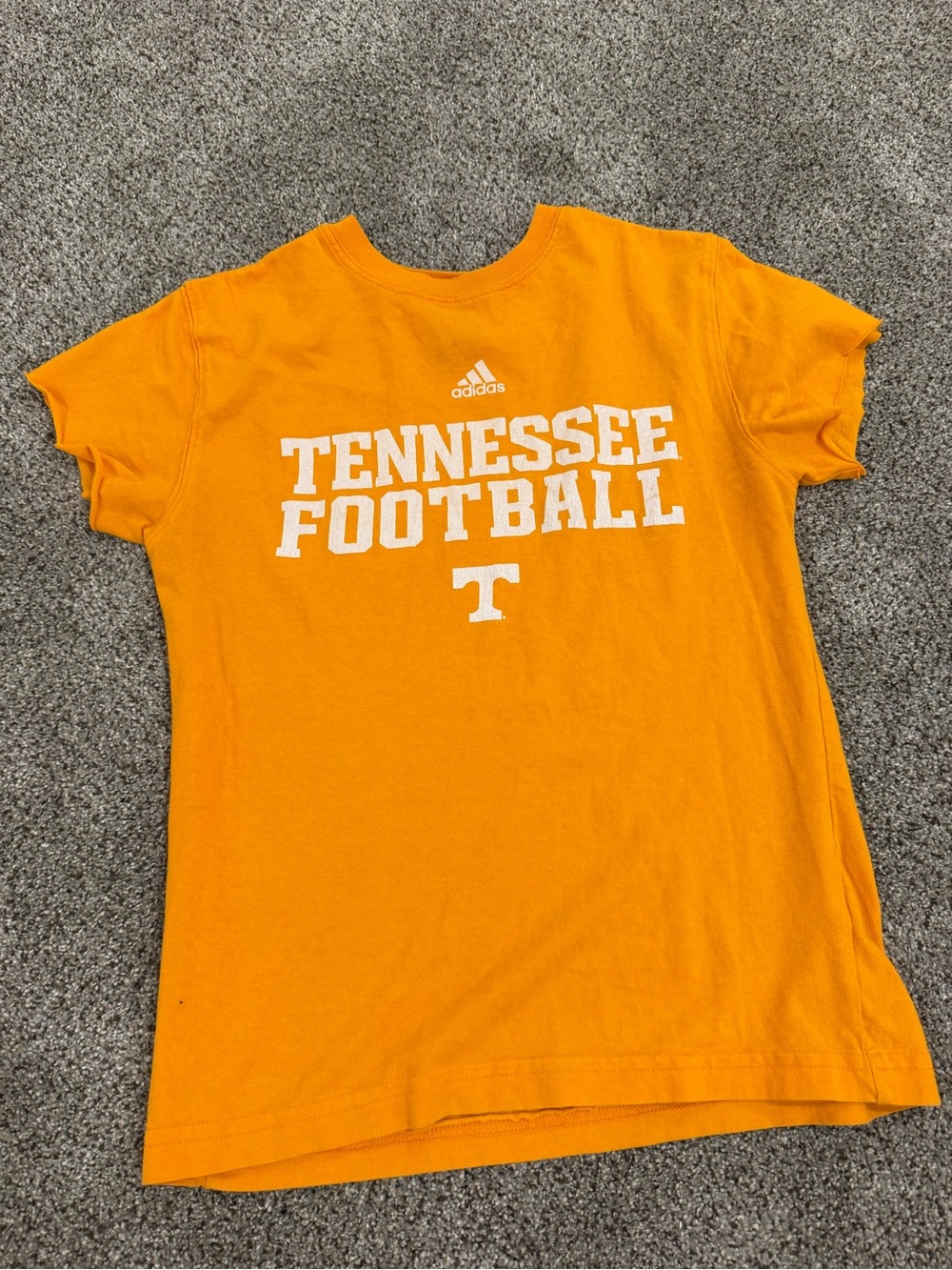 adidas Kids Orange Tennessee Football Tee with White Logo